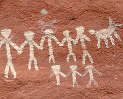 Photograph of cave drawings